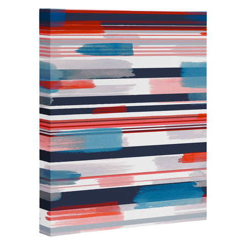 Ninola Design Modern marine stripes red Art Canvas