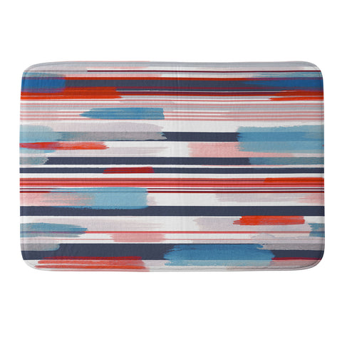Ninola Design Modern marine stripes red Memory Foam Bath Mat