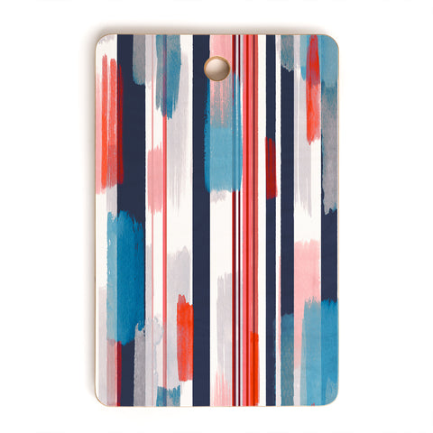 Ninola Design Modern marine stripes red Cutting Board Rectangle