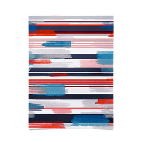 Ninola Design Modern marine stripes red Poster