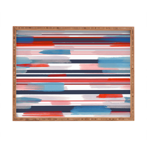 Ninola Design Modern marine stripes red Rectangular Tray