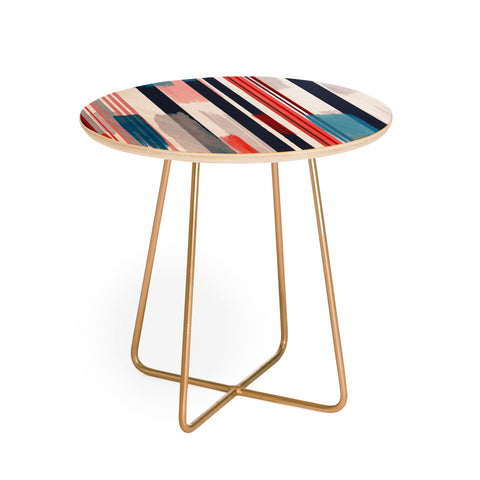 Ninola Design Modern marine stripes red Round Side Table