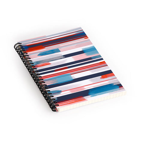 Ninola Design Modern marine stripes red Spiral Notebook
