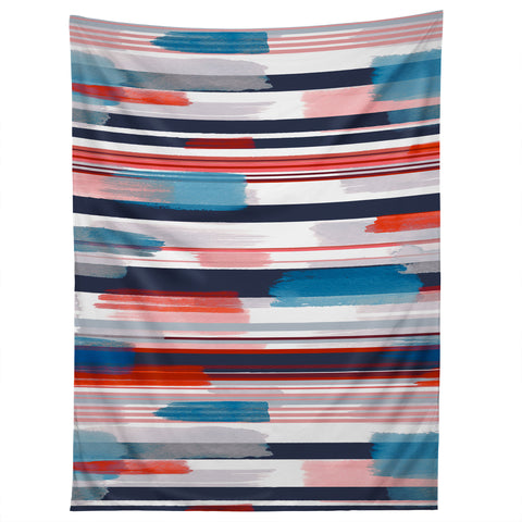 Ninola Design Modern marine stripes red Tapestry