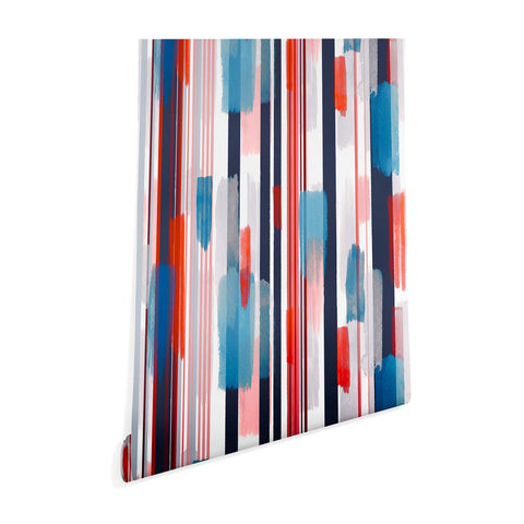 Ninola Design Modern marine stripes red Wallpaper