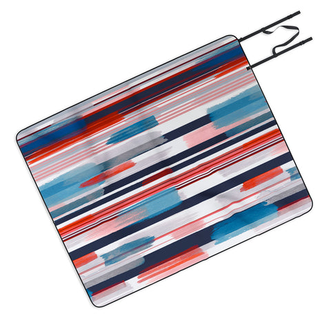 Ninola Design Modern marine stripes red Picnic Blanket