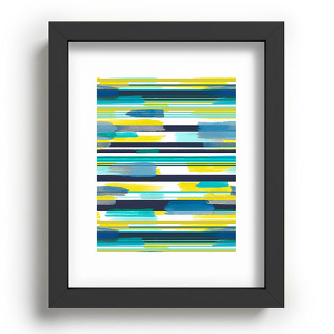 Ninola Design Modern marine stripes yellow Recessed Framing Rectangle
