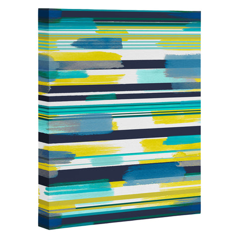 Ninola Design Modern marine stripes yellow Art Canvas