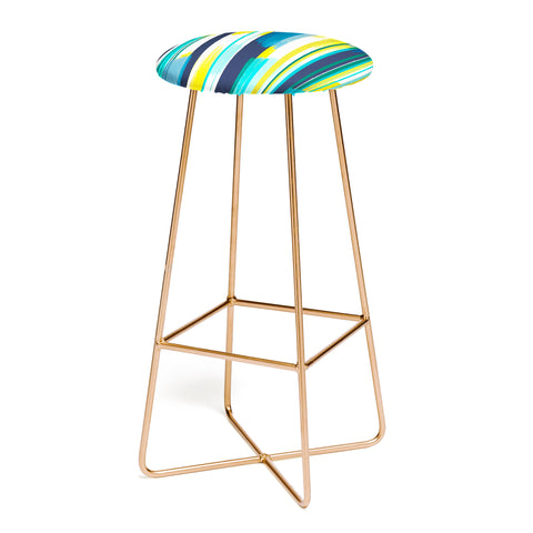Ninola Design Modern marine stripes yellow Bar Stool