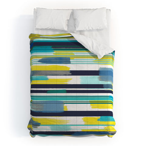 Ninola Design Modern marine stripes yellow Comforter