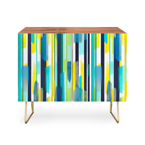 Ninola Design Modern marine stripes yellow Credenza