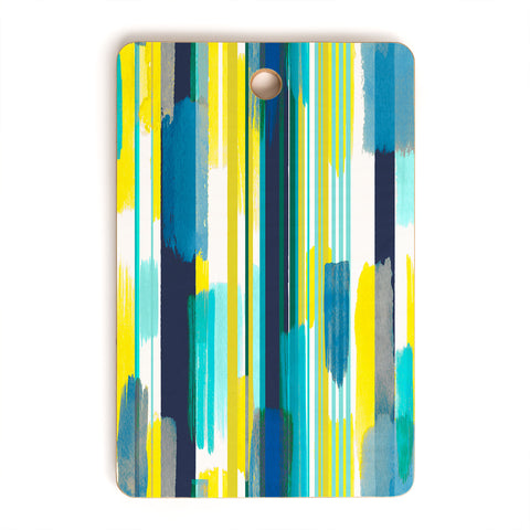 Ninola Design Modern marine stripes yellow Cutting Board Rectangle