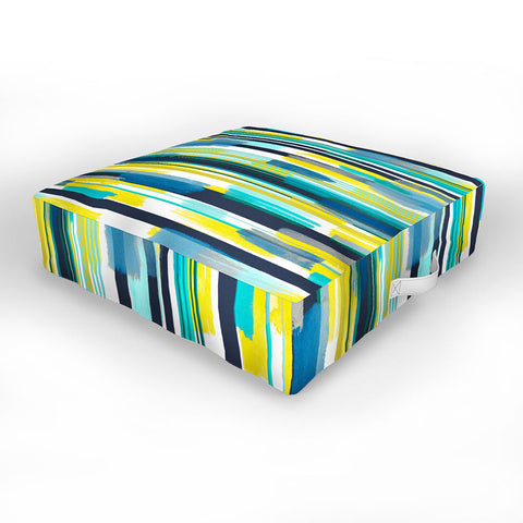 Ninola Design Modern marine stripes yellow Outdoor Floor Cushion