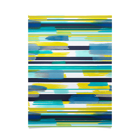 Ninola Design Modern marine stripes yellow Poster
