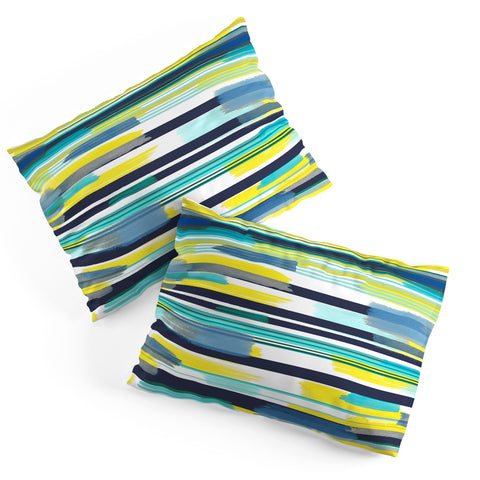 Ninola Design Modern marine stripes yellow Pillow Shams