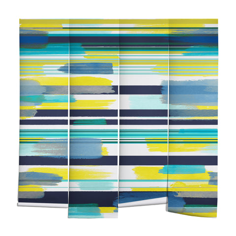 Ninola Design Modern marine stripes yellow Wall Mural