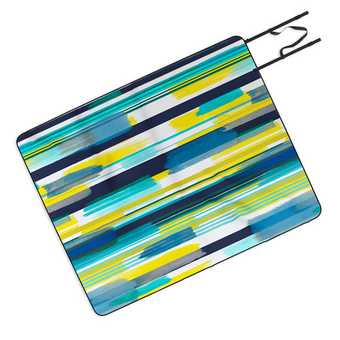 Ninola Design Modern marine stripes yellow Picnic Blanket
