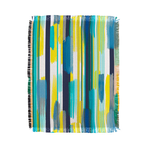 Ninola Design Modern marine stripes yellow Throw Blanket