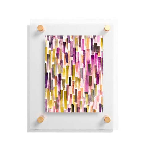 Ninola Design Modern purple brushstrokes painting stripes Floating Acrylic Print