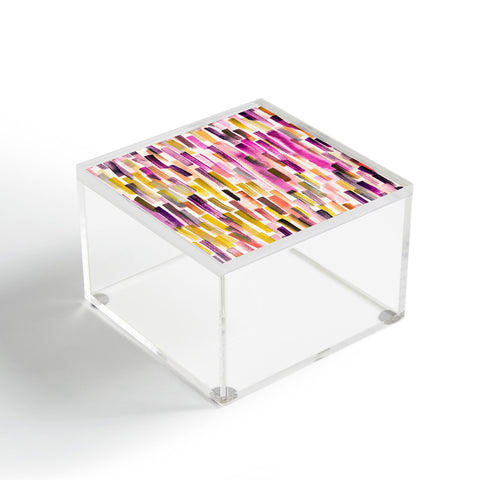 Ninola Design Modern purple brushstrokes painting stripes Acrylic Box