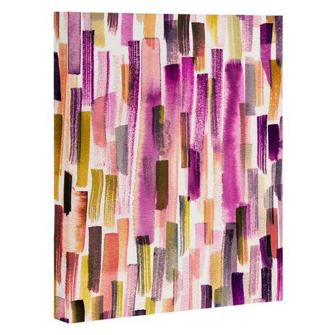 Ninola Design Modern purple brushstrokes painting stripes Art Canvas