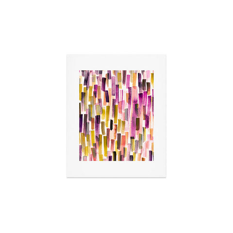 Ninola Design Modern purple brushstrokes painting stripes Art Print