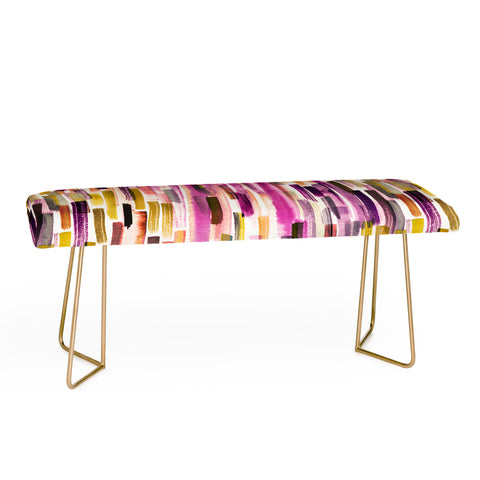 Ninola Design Modern purple brushstrokes painting stripes Bench