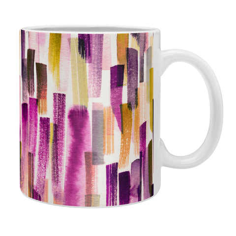 Ninola Design Modern purple brushstrokes painting stripes Coffee Mug