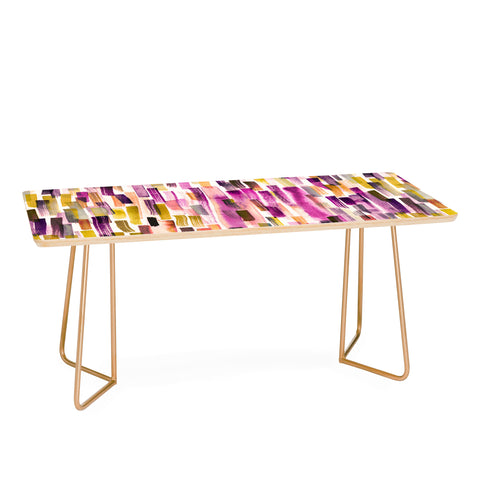 Ninola Design Modern purple brushstrokes painting stripes Coffee Table