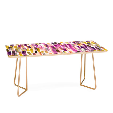 Ninola Design Modern purple brushstrokes painting stripes Coffee Table