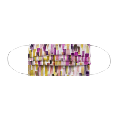 Ninola Design Modern purple brushstrokes painting stripes Face Mask