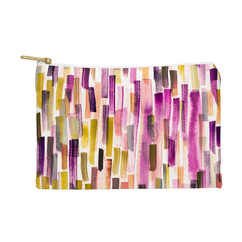 Ninola Design Modern purple brushstrokes painting stripes Pouch