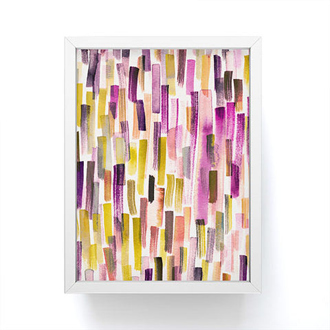 Ninola Design Modern purple brushstrokes painting stripes Framed Mini Art Print