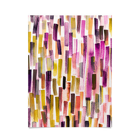 Ninola Design Modern purple brushstrokes painting stripes Poster