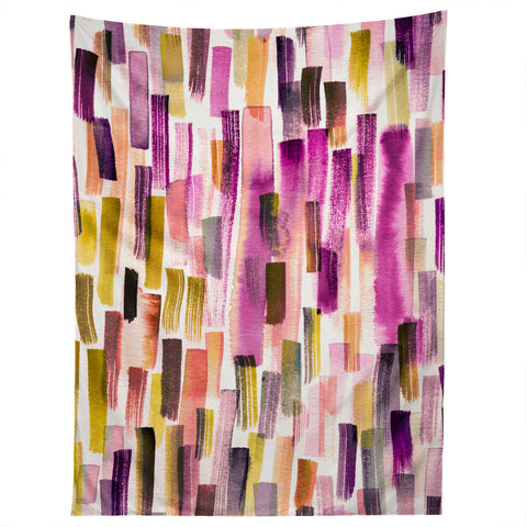Ninola Design Modern purple brushstrokes painting stripes Tapestry