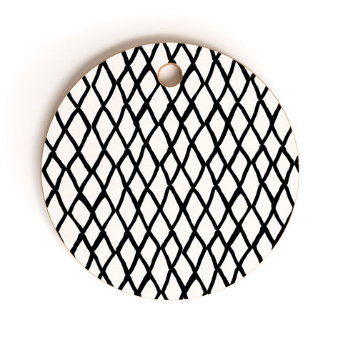 Ninola Design Monochromatic Geometric Cutting Board Round