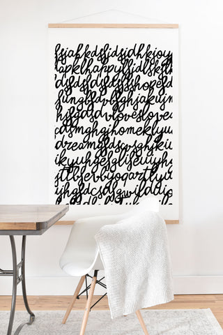 Ninola Design Monochromatic Lovely Words Art Print And Hanger