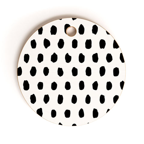 Ninola Design Monochromatic Palette Dots Cutting Board Round