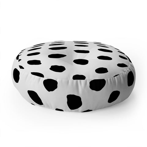 Ninola Design Monochromatic Palette Dots Floor Pillow Round