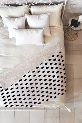 Ninola Design Monochromatic Palette Dots Fleece Throw Blanket