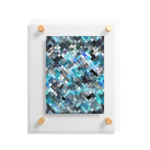 Ninola Design Moody Geometry Blue Sea Floating Acrylic Print