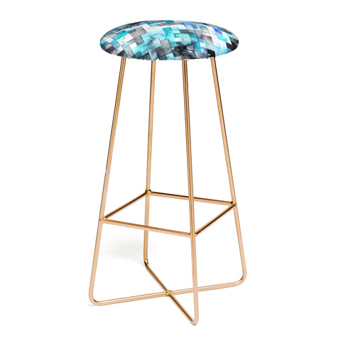 Ninola Design Moody Geometry Blue Sea Bar Stool