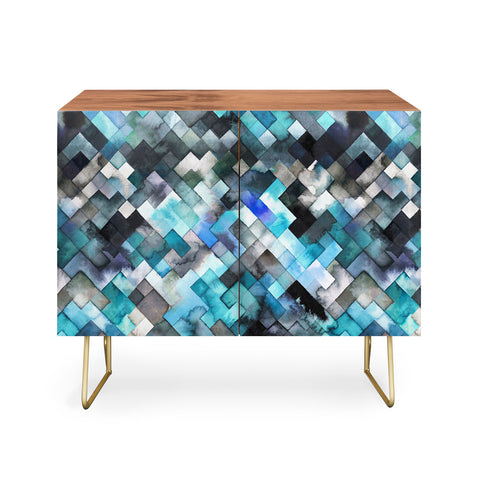 Ninola Design Moody Geometry Blue Sea Credenza