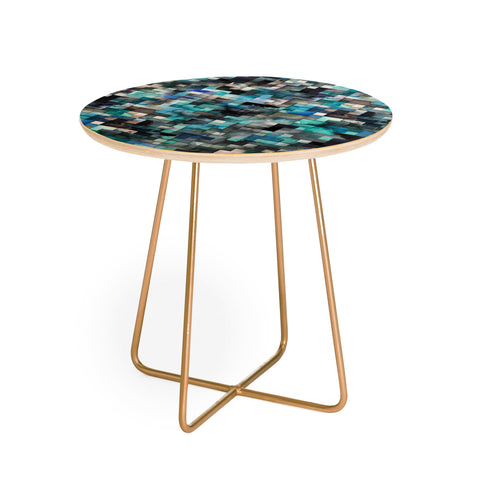 Ninola Design Moody Geometry Blue Sea Round Side Table