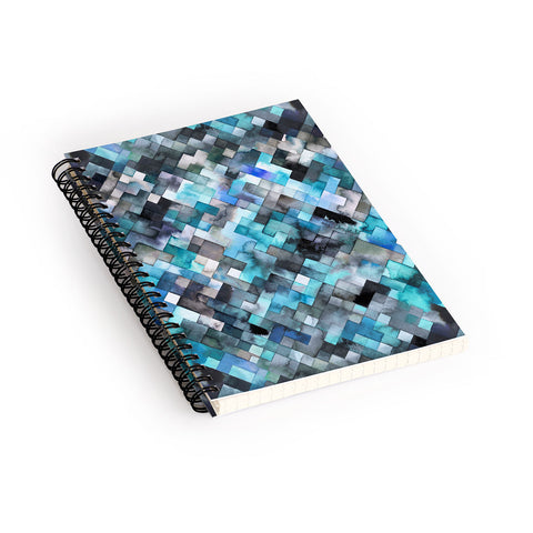 Ninola Design Moody Geometry Blue Sea Spiral Notebook