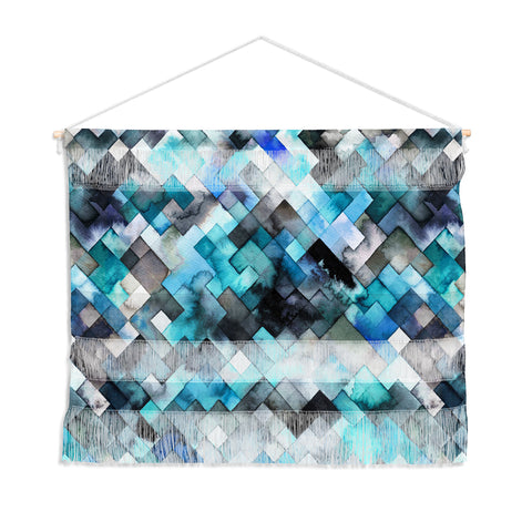 Ninola Design Moody Geometry Blue Sea Wall Hanging Landscape