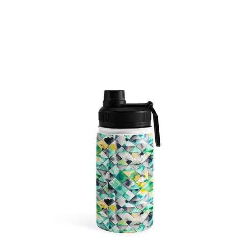 Ninola Design Moody Geometry Green Water Bottle
