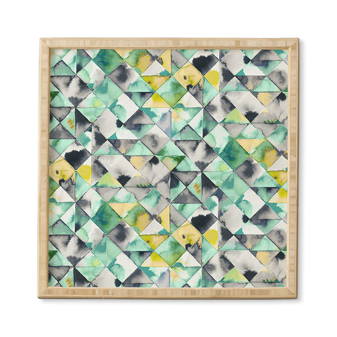 Ninola Design Moody Geometry Green Framed Wall Art