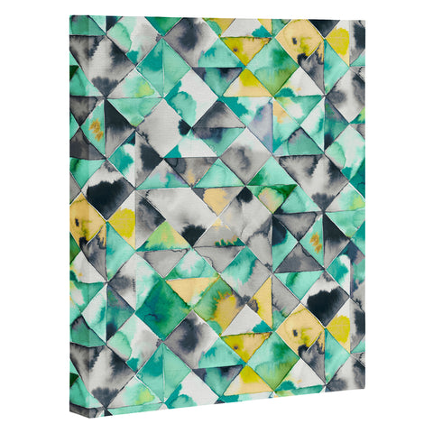 Ninola Design Moody Geometry Green Art Canvas