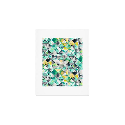 Ninola Design Moody Geometry Green Art Print